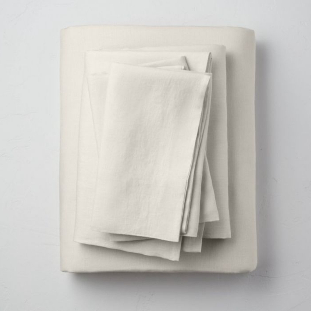 Casaluna Supima Cotton Percale Natural Cream Color Full Sheet Set NWT